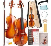 Kmise Kit de démarrage pour violon 3/4 pour étudiants, débutants et adultes, ensemble de violon acoustique en bois de jujube résistant avec étui rigide, archet, colophane, cordes supplémentaires