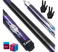 Kmise Lot de 5 queues de Billard Professionnelles en érable Canadien de 147,3 cm et 567 g - pour Bar, Maison, Table de Billard - Violet