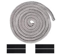 KMKANPO 1 Pièces 10mm*2,5m joint cheminée,joint poele a bois,joint insert cheminée,Fibre de Verre,avec 4 Joint résistant à la chaleur 25mm*10cm,pour cheminée, Poêle