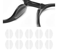 KMKANPO 10 Paires Forme de D Plaquettes de nez,coussinet lunettes nez en Silicone Antidérapant,Coussinets de Nez Adhésif Plaquettes, pour lunettes,doux,confort(transparent)