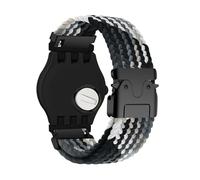 KMKJSH Tressé Bracelet en Nylon Compatible avec Swatch 20mm Bracelets de Montre, Réglable Boucles Latérales en Métal Sport Hommes Femmes Bande de Rechange pour Swatch 20mm Sangles (13)