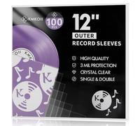 KMKOII Pochette Vinyle 33 Tours Extérieur, 100 x Pochette Vinyle 12 Pouces Protection Vinyle 33 Tours Transparente, Pochettes Plastique Disque Vinyles en Polypropylène Durable Protege Disque Vinyle