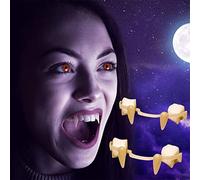 Kmljoee 3 Paires de Crocs de Vampire Zombie Réalistes Rétractables, Ne Gratte Pas Les Gencives, Réutilisable Creepy Fake Teeth Braces