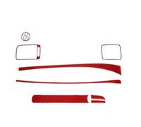 KMLONG Autocollants garniture panneau copilote, Convient for Civic, 8e génération 2006-2011 Autocollant de garniture de tableau de bord côté passager(RHD Red)