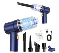 KMM Handheld Car Vacuum Cleaner, 9000Pa Vacuum Cleaner and Air Duster, 120W High Power Hand Held Vacuum with LED Light and Multi-Nozzles for Car, Home, Office, Pet