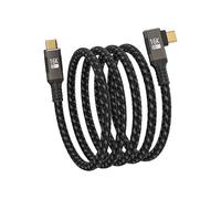 KMMXXCPM Câble USB C Coudé long 2m,USB 5/4 avec Transmission de données à 80Gbps Compatible avec Thunderbolt 5/4,Câble Type C à 90° avec Charge Rapide 240W,USB-C 16K@60Hz/8K@120Hz pour écran/Display.