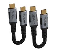 KMMXXCPM Câble USB-C Court [2Pack,15cm],Cable USB C 3.2 Gen 2,USBC 20Gbps Transfert Données Compatible avec Thunderbolt 3,USB Type C 240W Charge Rapide,USBC 4K@120Hz pour Moniteur,SSD,Docking,Hub.