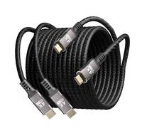 KMMXXCPM Cable USB C long 3 m+3 m [3 M/Lot de 2] Compatible avec Thunderbolt 3,Cable USB C 3.1 10Gbps Transfert de données,Type-C 100W charge rapide,4K@60Hz/2K@120Hz Transfert Video HD pour Moniteur.