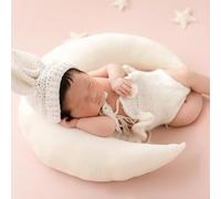 KMOCEPLY Accessoires de photographie pour nouveau-né - Oreiller et étoiles en forme de croissant de lune - Pour séance photo de bébé - Coussin de positionnement pour bébé - Accessoires de prise de vue