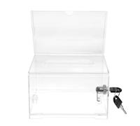 KMOCEPLY Boîte à suggestions en plastique transparent avec serrure - Boîte de recommandation de vote en acrylique (lot de 1)