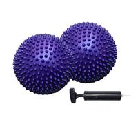 KMOCEPLY Lot de 2 dosettes d'équilibre en forme de hérisson avec pompe, coussin d'équilibre, ballon d'équilibre de fitness demi-picots avec pompe pour massage, stabilité, entraînement musculaire, yoga