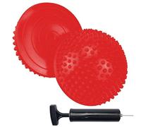 KMOCEPLY Lot de 2 dosettes d'équilibre en forme de hérisson avec pompe, coussin d'équilibre, ballon d'équilibre de fitness demi-picots avec pompe pour massage, stabilité, entraînement musculaire, yoga