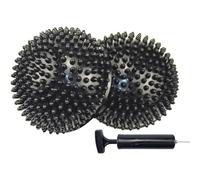 KMOCEPLY Lot de 2 dosettes d'équilibre en forme de hérisson avec pompe, coussin d'équilibre, ballon d'équilibre de fitness demi-picots avec pompe pour massage, stabilité, entraînement musculaire, yoga