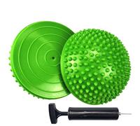 KMOCEPLY Lot de 2 dosettes équilibre en forme de hérisson avec pompe, coussin d'équilibre, ballon demi-picots pour massage, stabilité, entraînement musculaire, yoga