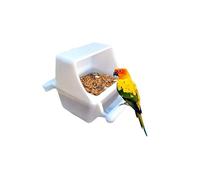 KMOCEPLY Mangeoire à oiseaux à suspendre en forme de cage - Distributeur de nourriture pour oiseaux - Bol anti-éclaboussures pour perroquet, pigeon, perruche - Équipement en plastique pour boisson
