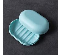 KMOCEPLY Porte-savon rectangulaire en plastique bleu avec couvercle