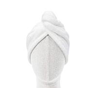 KMOCEPLY Serviette à cheveux en microfibre à séchage instantané, turban léger, super absorbant et anti-frisottis avec boucle à bouton pour fixer les cheveux secs (blanc)