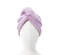 KMOCEPLY Serviette à cheveux en microfibre à séchage instantané, turban léger, super absorbant et anti-frisottis avec boucle à bouton pour fixer les cheveux secs (violet)