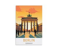 KmoNo Poster vintage sur toile de voyage à Berlin, Allemagne, affiche décorative pour salon, chambre à coucher (20 x 30 cm)