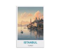 KmoNo Poster vintage sur toile Istanbul Turquie - Décoration murale pour salon, chambre à coucher - 20 x 30 cm