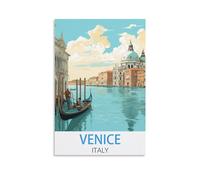 KmoNo Poster vintage sur toile représentant Venise Italie, affiche décorative pour salon, chambre à coucher (20 x 30 cm)