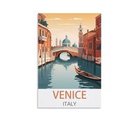KmoNo Poster vintage sur toile représentant Venise Italie, affiche décorative pour salon, chambre à coucher (20 x 30 cm)