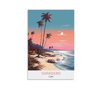 KmoNo Poster vintage Varadero Cuba de voyage - 40 x 60 cm - Décoration murale sur toile pour salon, chambre à coucher