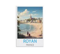 KmoNo Royan France - Affiches murales vintage de voyage - Décoration murale sur toile pour salon, chambre à coucher (30 x 45 cm)