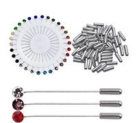 KMOSPAD Lot de 30 broches musulmanes pour écharpe, hijab - Épingles colorées en cristal - Avec 30 capuchons de sécurité pour femme - Décoration de mariage - Cristal non