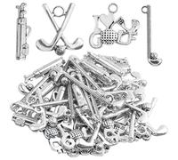 KMOSPAD Lot de 40 breloques assorties en alliage tibétain argenté vieilli pour loisirs créatifs, colliers, boucles d'oreilles, fabrication de bijoux, 4 styles