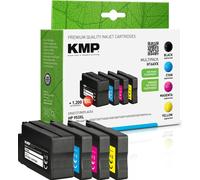 KMP MULTIPACK H166VX - Pack de 4 - rendement élevé - noir, jaune, cyan, magenta - compatible - cartouche d'encre (alternative à : HP F6U18AE, HP F6U16AE, HP F6U17AE, HP L0S70AE)