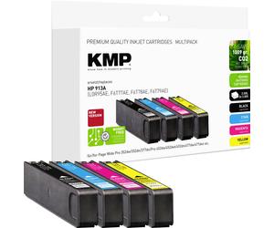 KMP Encre remplace HP HP 913A compatible pack bundle noir, cyan, magenta, jaune H164V 1750,4005