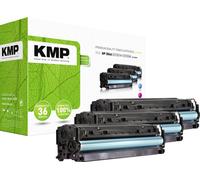 KMP H-T122 CMY Toner pack bundle remplace HP 304A, CC531A, CC532A, CC533A cyan, magenta, jaune 2800 pages compatible Cassette de