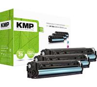 KMP Toner remplace HP 125A, CB541A, CB542A, CB543A compatible pack bundle cyan, magenta, jaune 1400 pages H-T113CMY 1216,0030