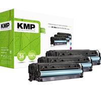 KMP Toner remplace HP 305A, CE411A, CE412A, CE413A compatible pack bundle cyan, magenta, jaune 3400 pages H-T196 CMY 1233,0030