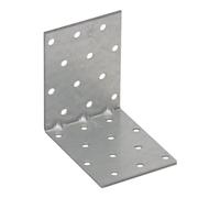 KMP8 Lot de 10 équerres perforées très résistantes en acier avec renforts en métal renforcé 80 mm x 80 mm x 60 mm