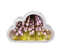 KMQRDZi Décoration de bureau, miroir, fait à la main, miroir nuage, veilleuse tulipe, ornements lumineux, cadeaux créatifs (violet)
