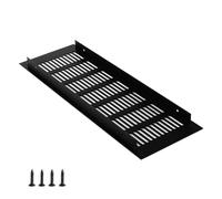 KMQRDZi Grille d'aération rectangulaire en aluminium, grille d'aération pour armoire et meuble à chaussures avec vis de fixation, noir (100 x 300 mm)