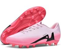 Kmrlofiy Crampons de Foot Homme Professionnel Chaussures de Football Homme Adolescents Antidérapant Athlétisme Entrainement Spike Chaussures de Foot (Rosa-2, 41EU)