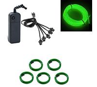 Kmruazre Fil EL, 3 Modes De Lumière - Lumière Au Néon Portable Alimentée Par Pile Pack Conducteur Électroluminescent - Haute Luminosité Pour Décoration De Fête De Noël (5x1m, Vert)