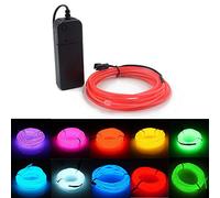 Kmruazre Fil EL Lumineux Néon Alimenté par Pile - Pack de Fil Électroluminescent Haute Luminosité pour Décoration de Fête/Halloween/Noël (3m/9ft, Rose)