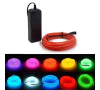 Kmruazre Fil EL Lumineux Néon Alimenté par Pile - Pack de Fil Haute Luminosité Électroluminescent pour Décoration Intérieur/Extérieur Fête de Noël(5m/16ft, Rouge)