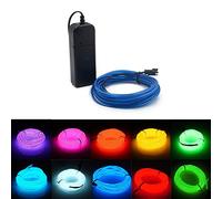 Kmruazre Fil EL Lumineux Néon Portable Alimenté par Pile - Pack de Fil Flexible Lumineux Stroboscopique Électroluminescent pour Décoration de Fête de Noël (3m/9ft, Bleu)