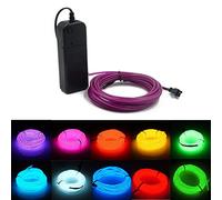 Kmruazre Guirlande Lumineuse EL Flexible Portable - Fil Électroluminescent pour Décoration de Fête de Noël (5m/16ft, Violet)