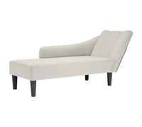 KMTNERVG Chaise longue avec accoudoir droit en velours crème | Mousse hautement élastique, polyvalente, housse en velours doux, expérience d'assise confortable