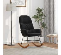 KMTNERVG Fauteuil à bascule en velours noir | Tissu en velours doux, rembourrage confortable, mouvement de balançoire doux, polyvalent pour le salon, la chambre à coucher