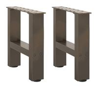 KMTNERVG Lot de 2 pieds de table basse carrés en acier revêtu par pulvérisation avec pieds de nivellement réglables et trous pré-percés, vis incluses
