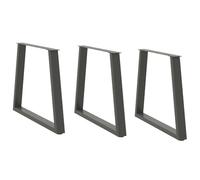 KMTNERVG Lot de 3 pieds de table à manger en forme de V en acier revêtu par pulvérisation Anthracite 80 x (72-73,3) cm avec pieds réglables et trous pré-percés