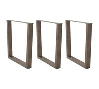 KMTNERVG Lot de 3 pieds de table à manger en forme de V en acier revêtu par pulvérisation avec pieds réglables et trous pré-percés pour un montage facile
