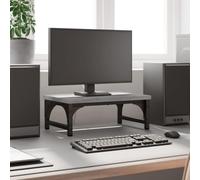 KMTNERVG Support pour moniteur gris Sonoma 37 x 23 x 14 cm en bois avec pieds réglables pour plus de stabilité, rehausseur ergonomique et espace de rangement supplémentaire sous l'étagère.